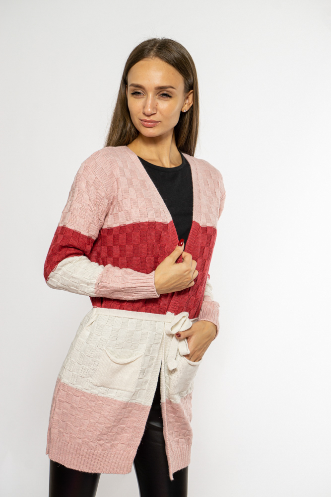 

Кардиган женский в полоску Time of Style 85F038 M/L Розово-малиновый