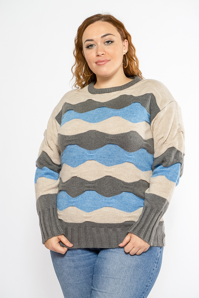 

Свитер женский oversize Time of Style 120PRZGR080 L-XL Серо-голубой