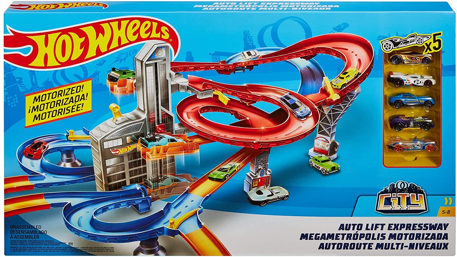 Трек Хот Вилс Автоматический Скоростной Лифт и 5 машинок Hot Wheels ...
