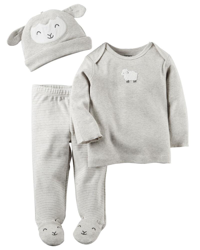 

Комплект 3 в 1 Carters Детский Трикотажный 67-72 см Серый 126G326