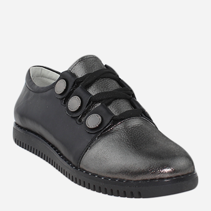 Акція на Жіночі туфлі зі шкіри Classic Style R740 37 (23.5 см) Чорні/Нікель від Rozetka