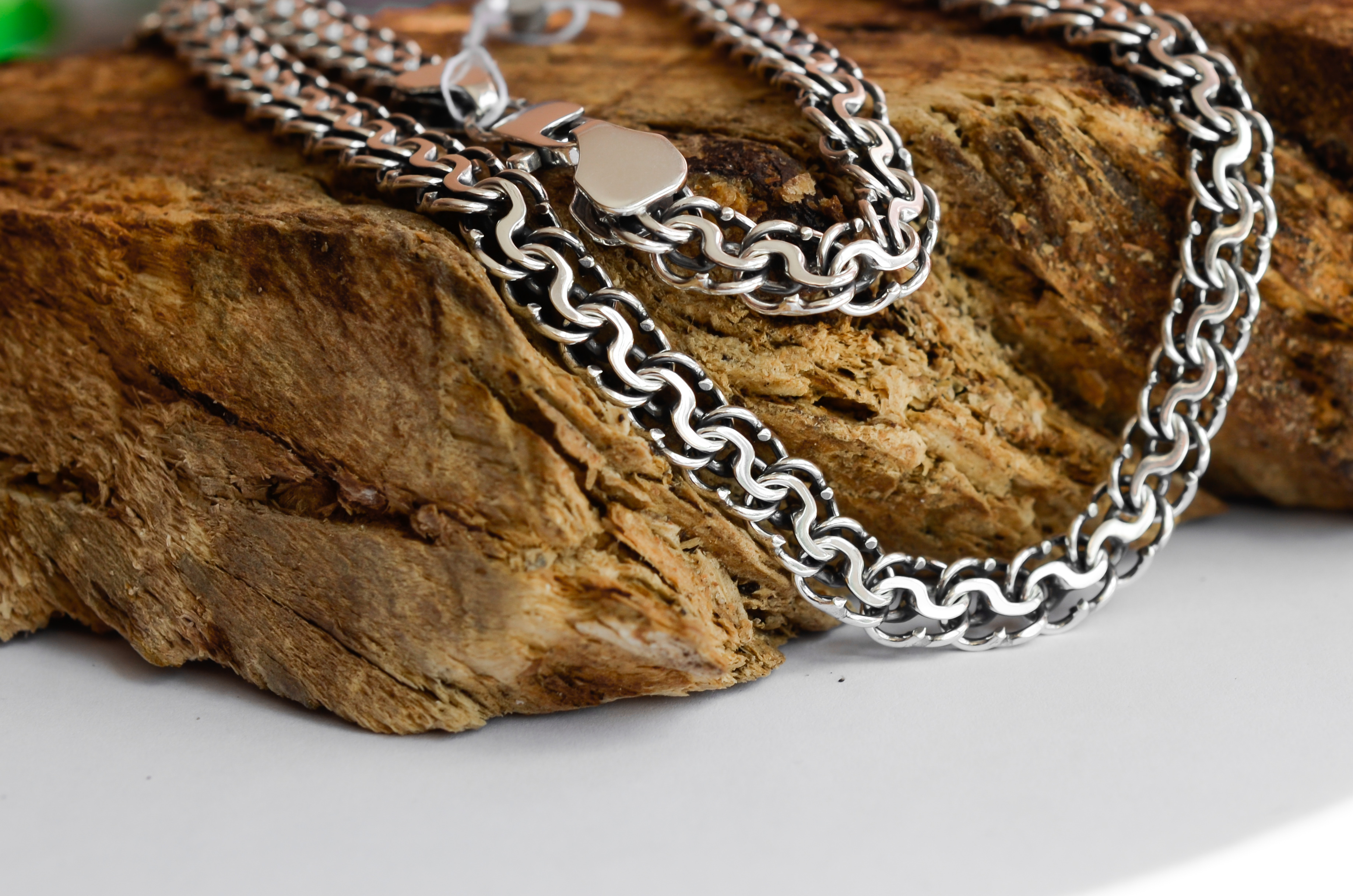 

Серебряная цепочка Meridian 925 пробы плетение "Молния" в чернении 65 размер 25113650