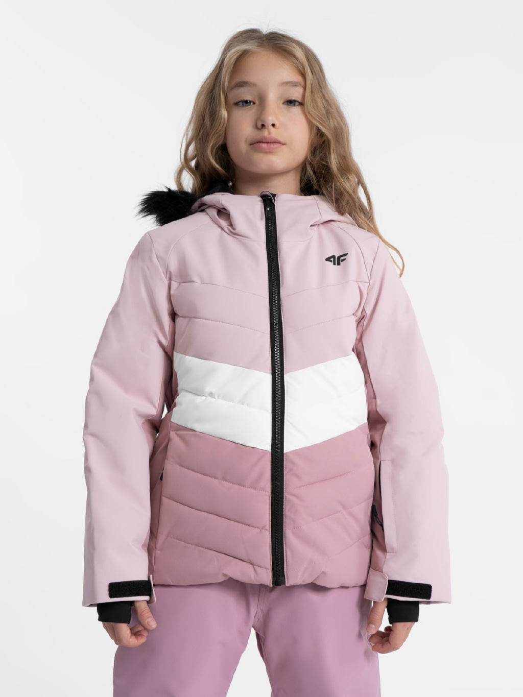 Акція на Підліткова зимова лижна куртка для дівчинки 4F 4FJAW23TTJAF296-53S 152 см Рожева від Rozetka