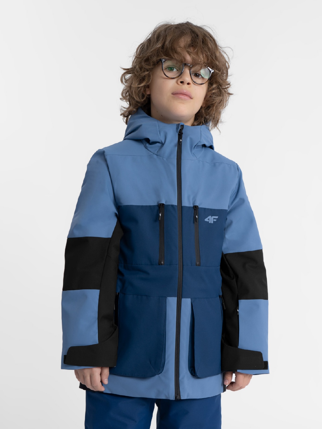 Акция на Підліткова зимова лижна куртка для хлопчика 4F 4FJAW23TTJAM301-33S 152 см Блакитна от Rozetka