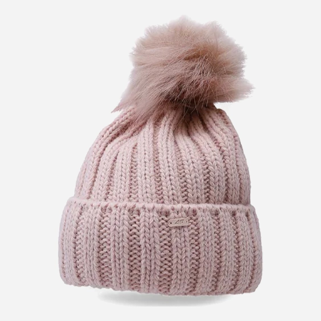 Акція на Дитяча зимова шапка в'язана з помпоном для дівчинки 4F 4FJAW23ACAPF267-56S One size Рожева від Rozetka
