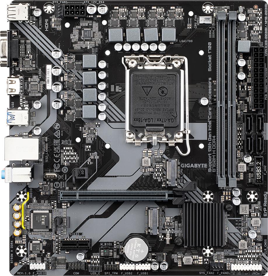 未開封 GIGABYTE B760M H DDR4 マザーボード Материнская плата Gigabyte B760M H DDR4 (s1700, Intel B760, PCI