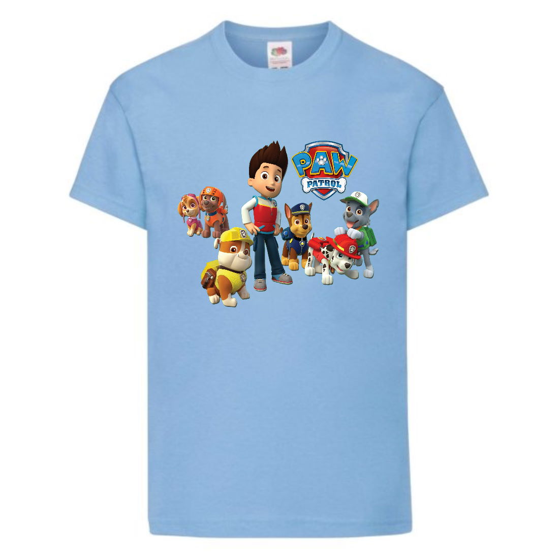 

Футболка детская Щенячий патруль (Paw Patrol) все щенки светло-голубая 116 см