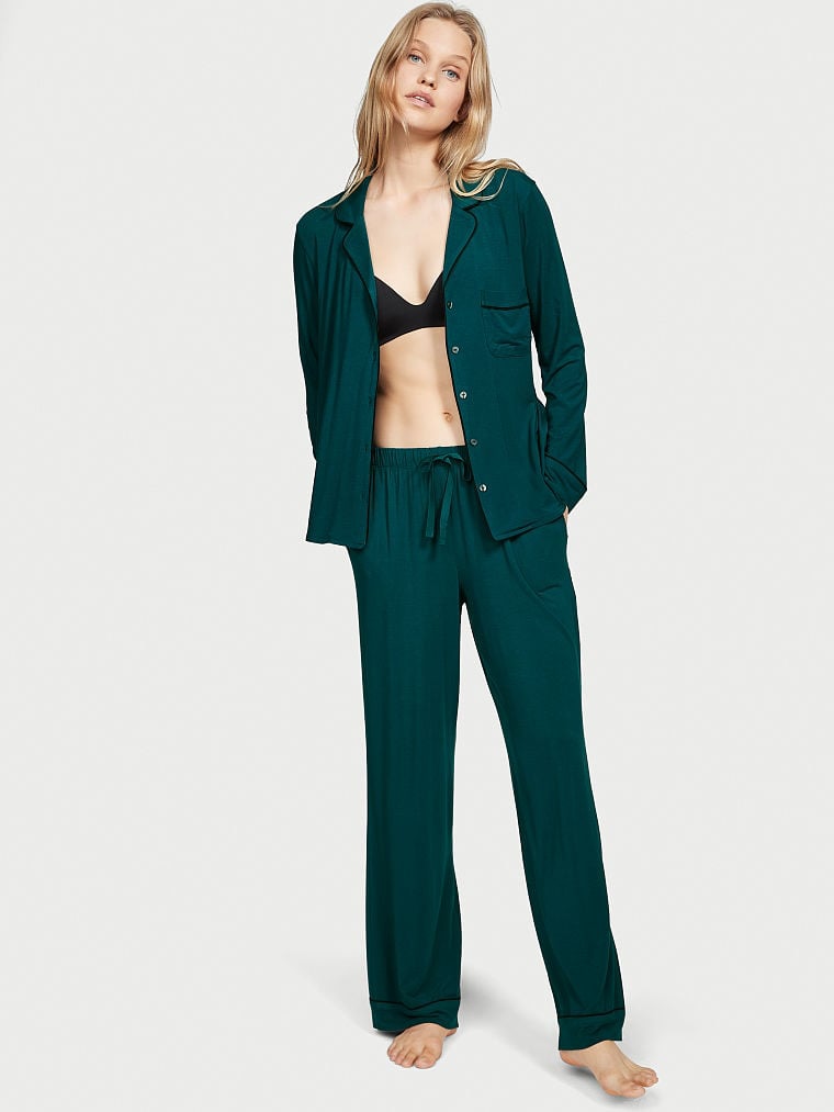 Акція на Піжама (сорочка + штани) жіноча великих розмірів Victoria's Secret 680797333 XXL Зелена від Rozetka