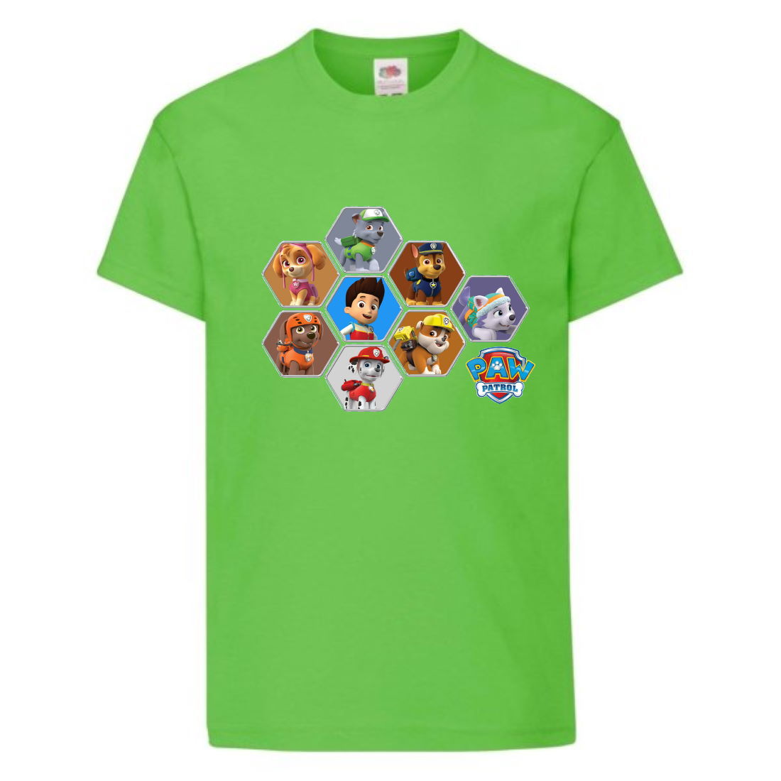 

Футболка детская Щенячий патруль (Paw Patrol) светло-зеленая (puppies-6-green) размер 128 см
