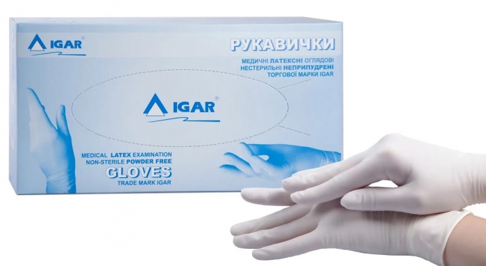 

Перчатки латексные текстурированные «Igar», 100 шт. S (р. 6-7)