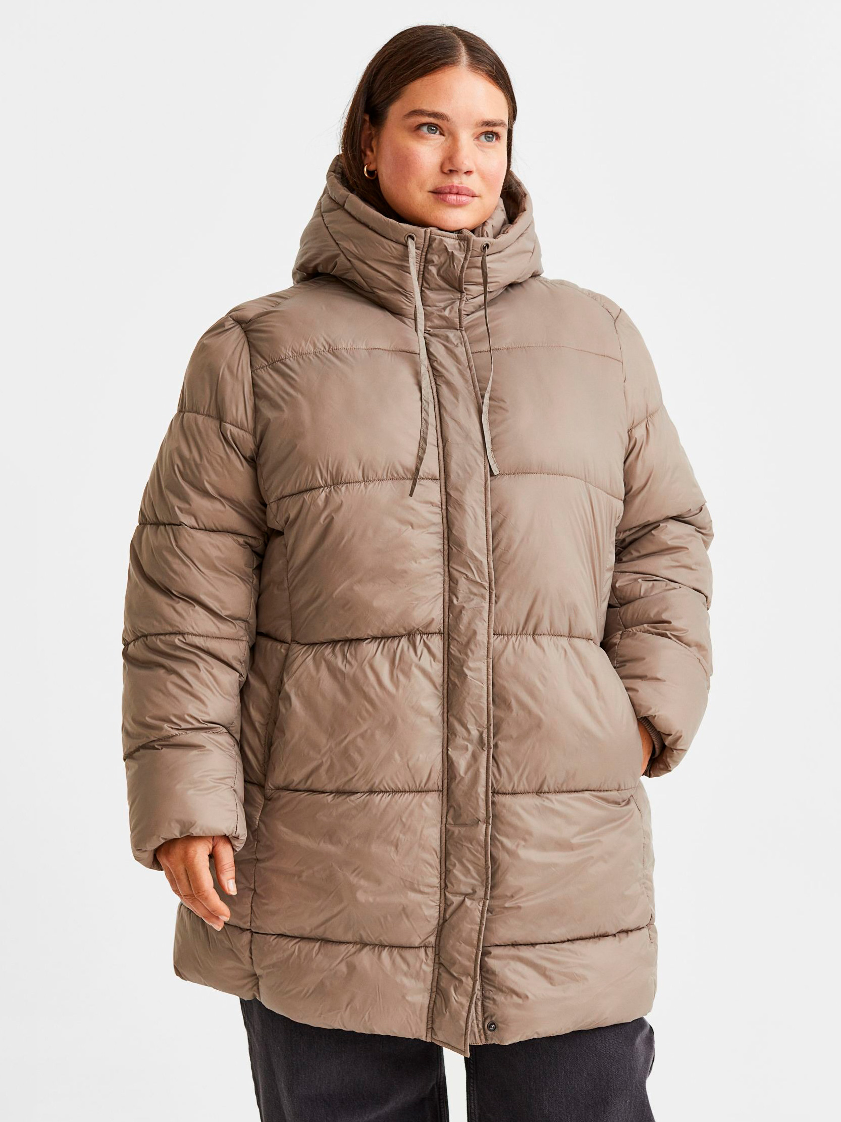 Акция на Куртка зимова жіноча H&M PP408-9935426 XL Бежева от Rozetka