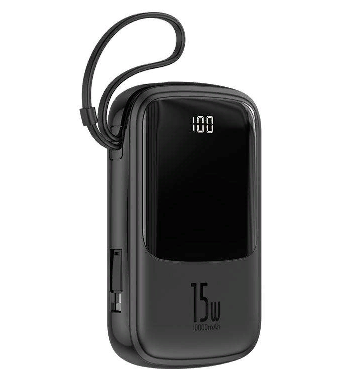 

Power Bank Baseus Q pow Digital Display 3A 10000mAh (с кабелем Type-C) Black