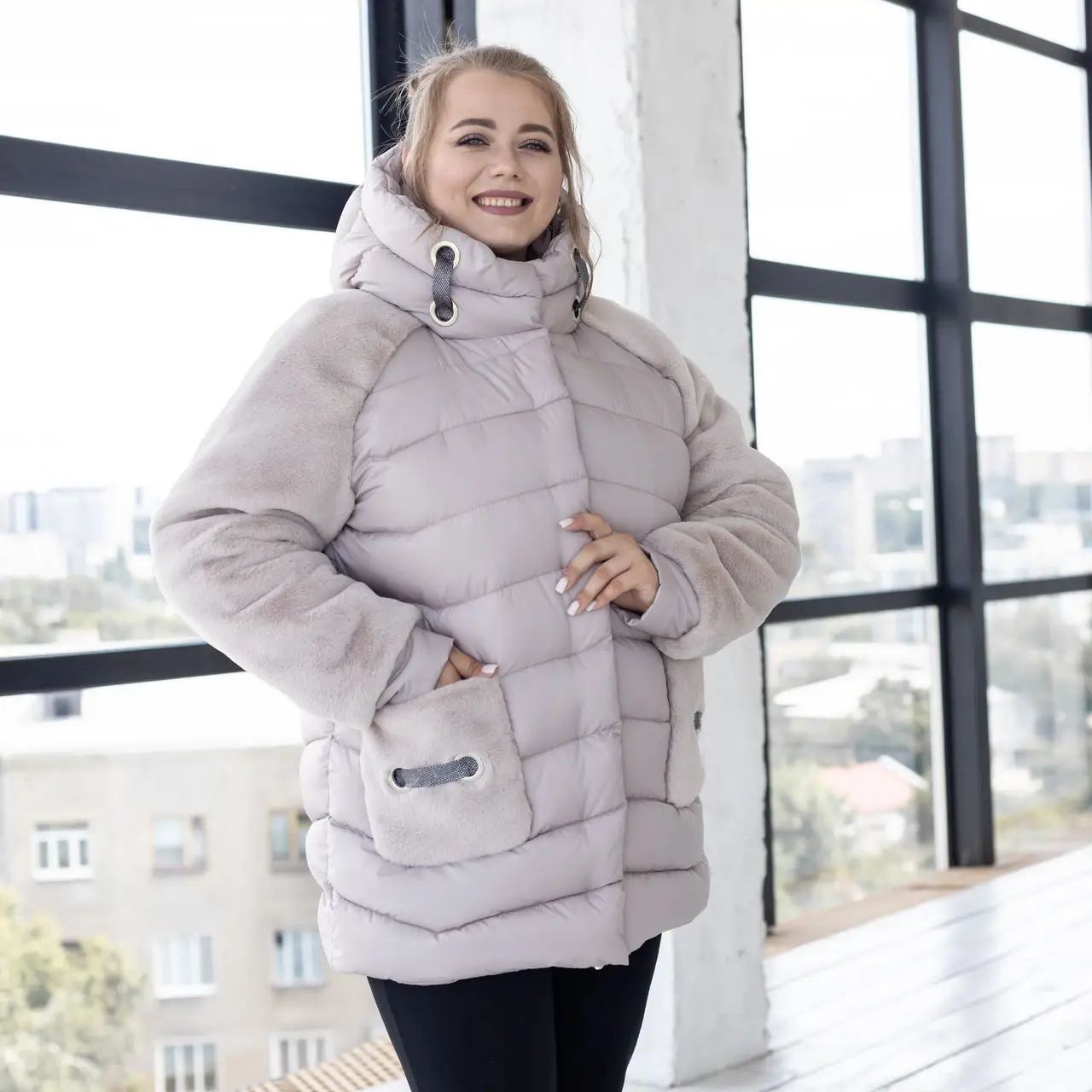 Зимова жіноча куртка великого розміру UF-fashion Зірка 4 - АП батал 50 ...
