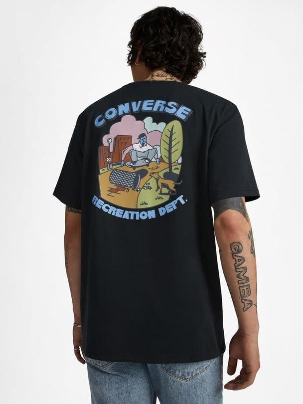 Акція на Футболка Converse Recreational Skater Graphic Tee Black 10025235-001 S від Rozetka