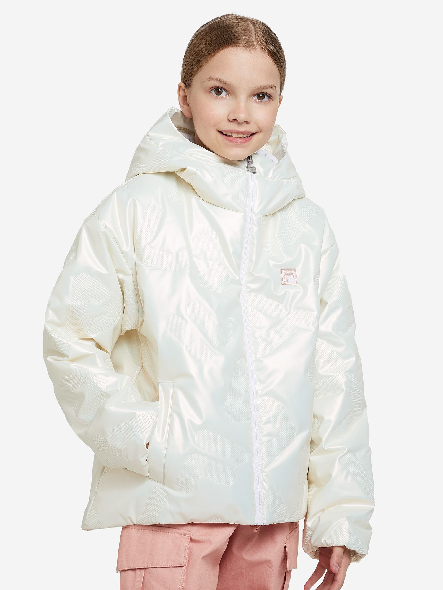 Акція на Підліткова демісезонна куртка для дівчинки Fila Girls' Jacket 123791-01 146-152 см Кремова від Rozetka