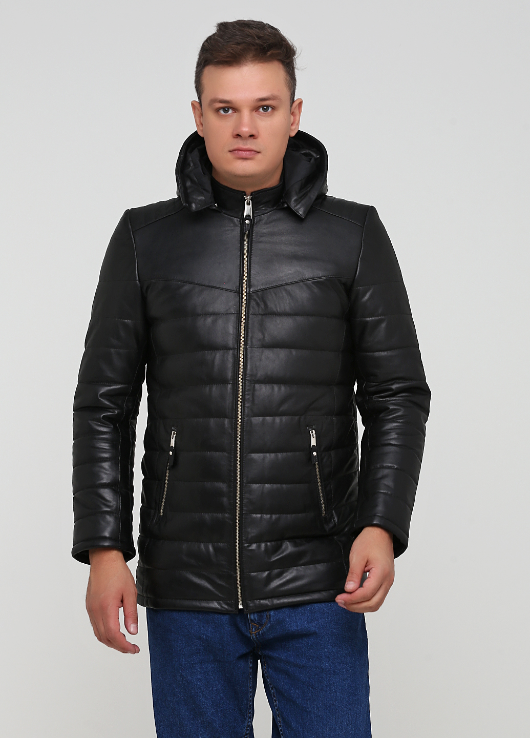 

Кожаная мужская куртка демисезонная Leather Factory 095209 XL Черная