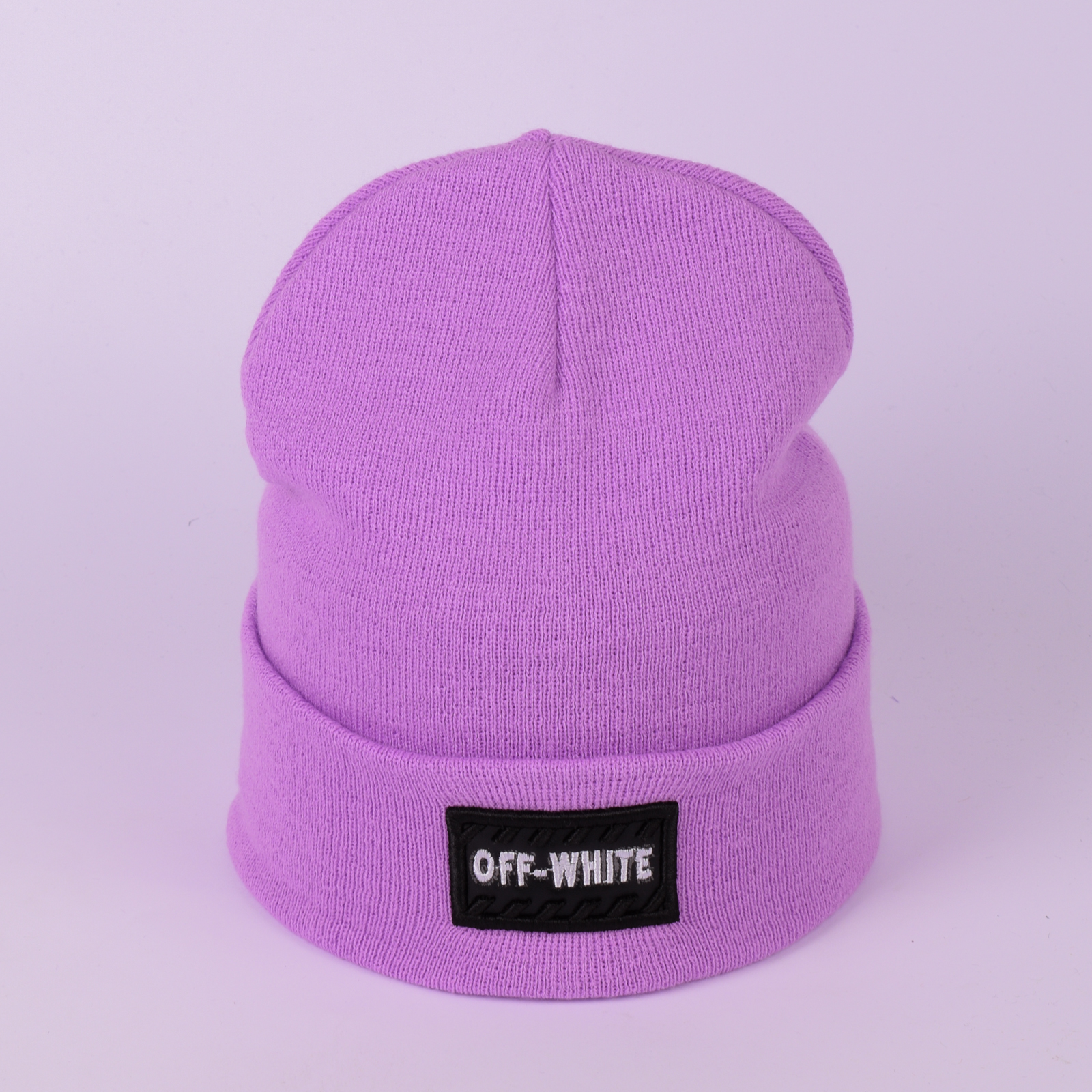 

Шапка унисекс с отворотом Off-White 06-7. Цвет: Светло сиреневый