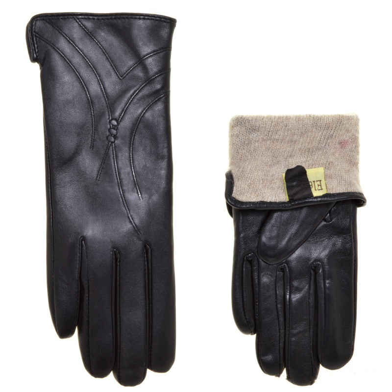 

Перчатки женские натуральная кожа, подкладка 100% шерсть, для сенсорных экранов, цвет черный, размер 7, pov28764