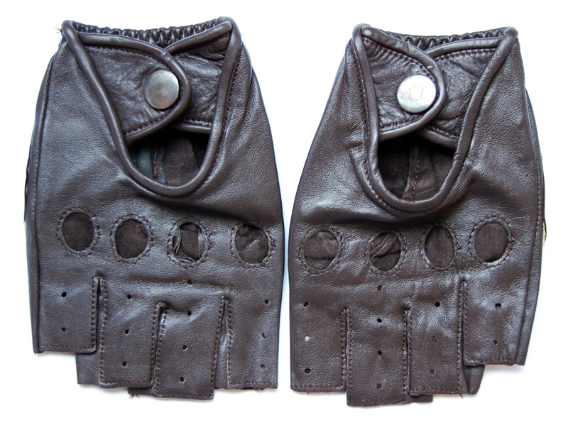 

Перчатки без пальцев мужские натуральная кожа, цвет коричневый, размер 8.5, pov4915