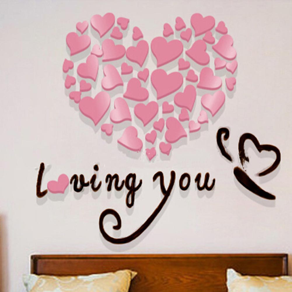 

Акриловая 3D наклейка Decor "Loving You" 40х40см Розовый
