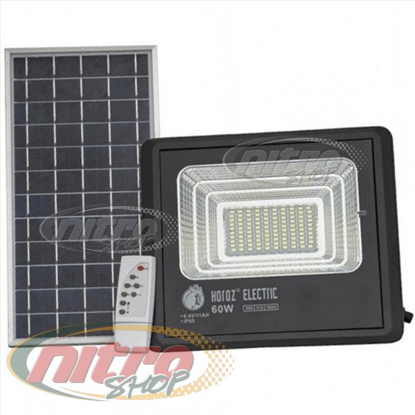 

Прожектор светодиодный LED с солнечной панелью Horoz Electric TIGER-60 Пульт ДУ 60Вт(~480Вт) 6400K IP65 (068-012-0060)