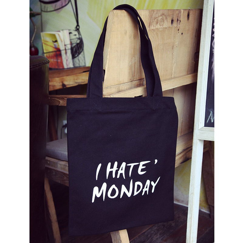 

Тканевая Эко Сумка Шоппер City-A с надписью I Hate Monday Черная