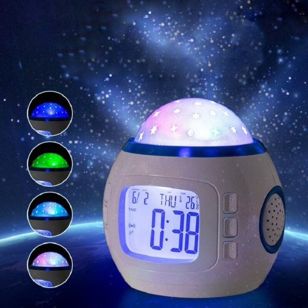 

Музыкальный ночник-проектор звездное небо Yuhai UI-1038 с часами и будильником