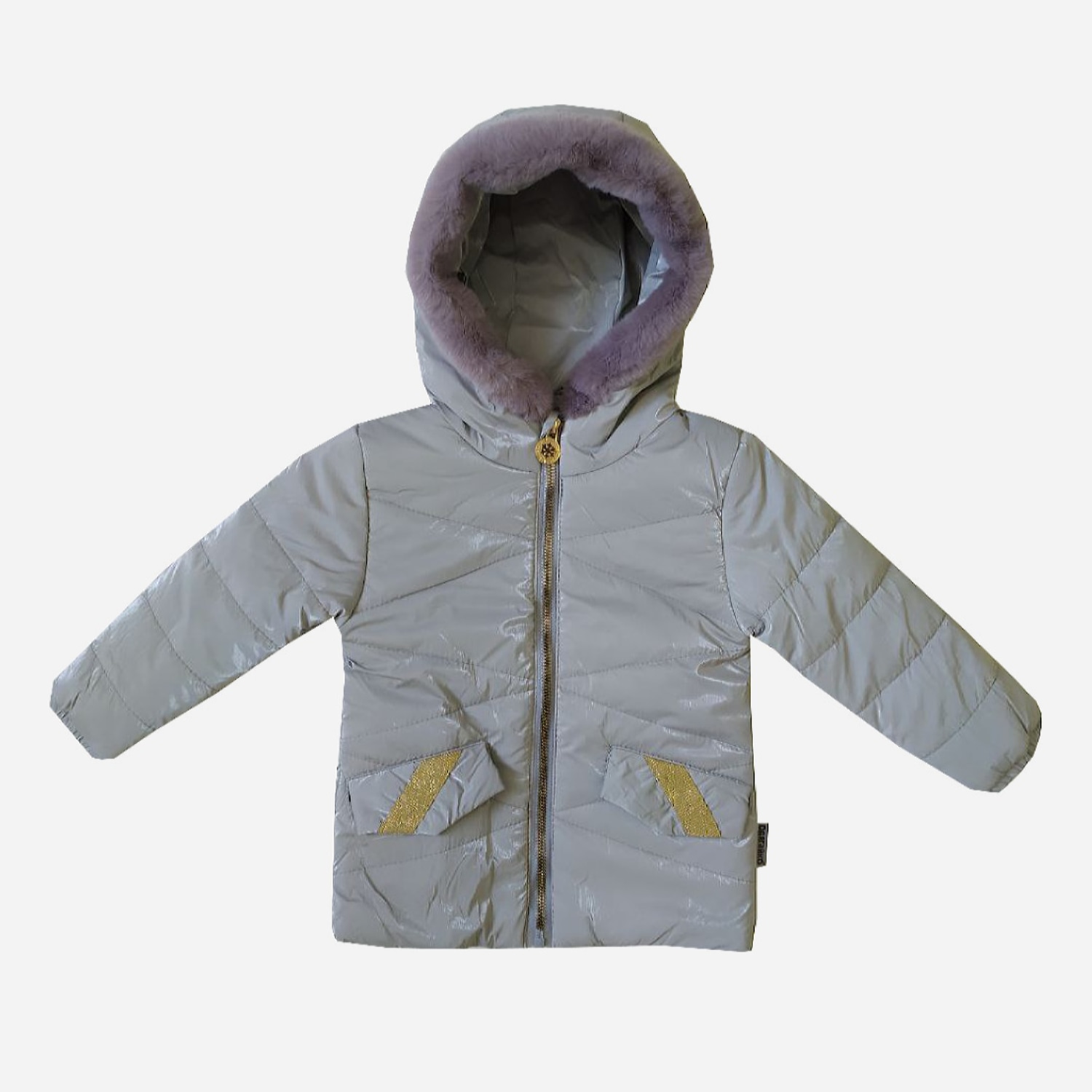 Акція на Дитяча демісезонна куртка для дівчинки Одягайко 22642 80 см Сіра від Rozetka