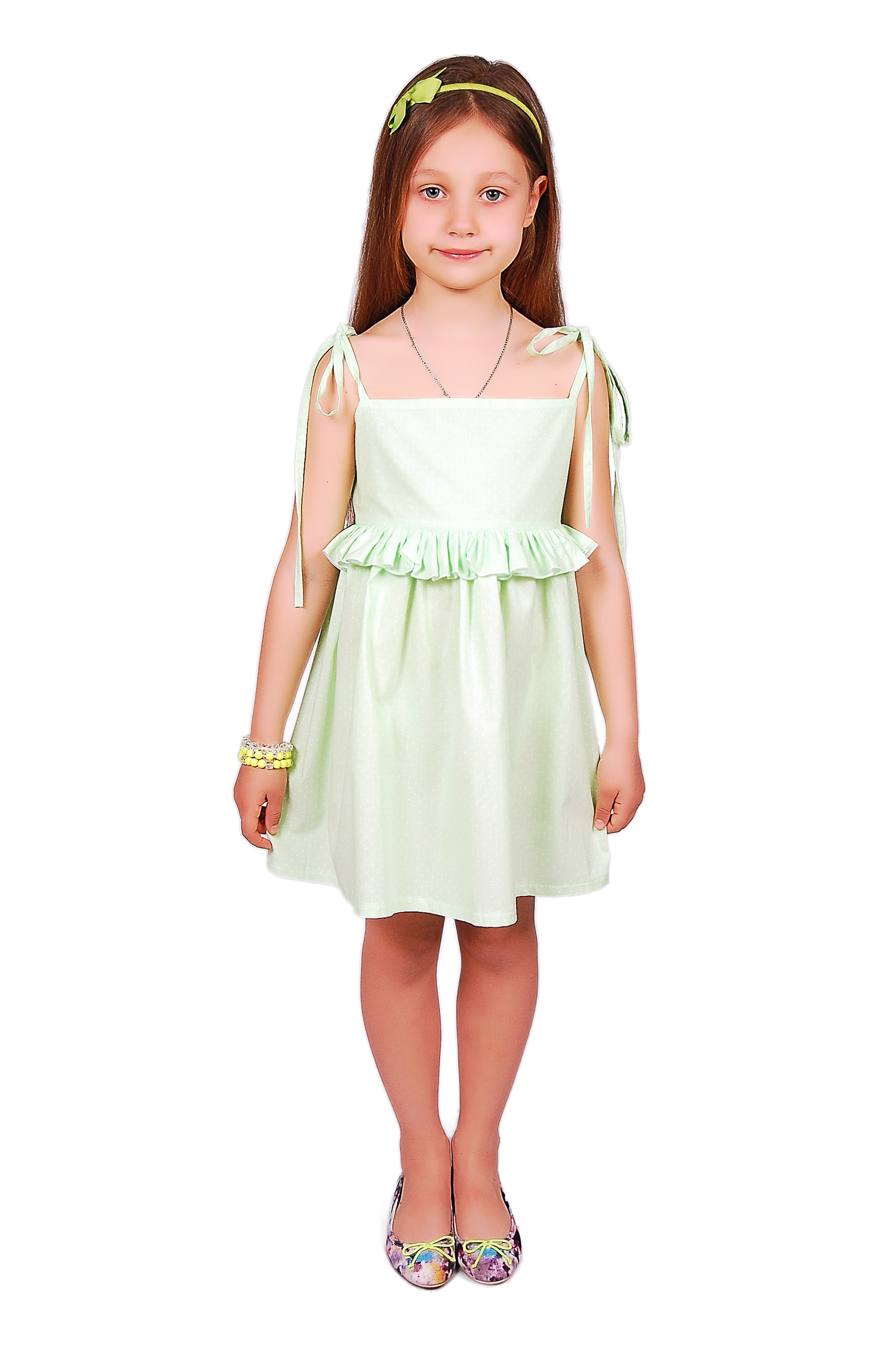 

Сарафан KidsCouture Рубашечний текстиль 110 см Салатовий
