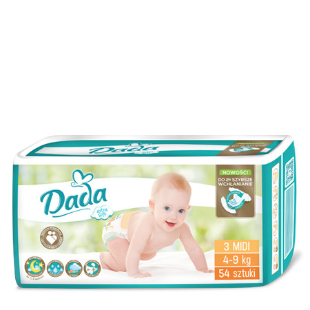 

Підгузники DADA exstra Soft 3 MIDI 4-9 kg 54 шт.