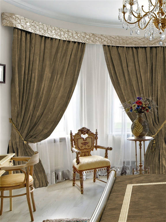 

Шторы портьеры однотонные Бархат Jolie maison 250x270 см 2 шт Капучино