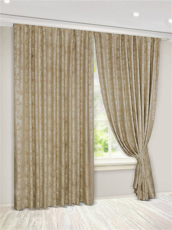 

Шторы портьеры однотонные блекаут Jolie maison 150x270 см 2 шт Мраморный капучино