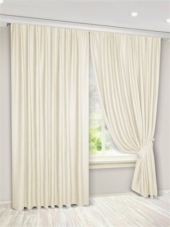 

Шторы портьеры однотонные блекаут Jolie maison 250x270 см 2 шт Молочный