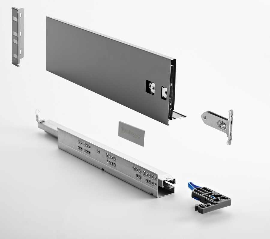 

Система для выдвижения ящиков Unihopper Magic Box, H=120 мм, L=450 мм, АНТРАЦИТ, направляющие с доводчиком, замки с 3-D регулировкой, тонкостенные.