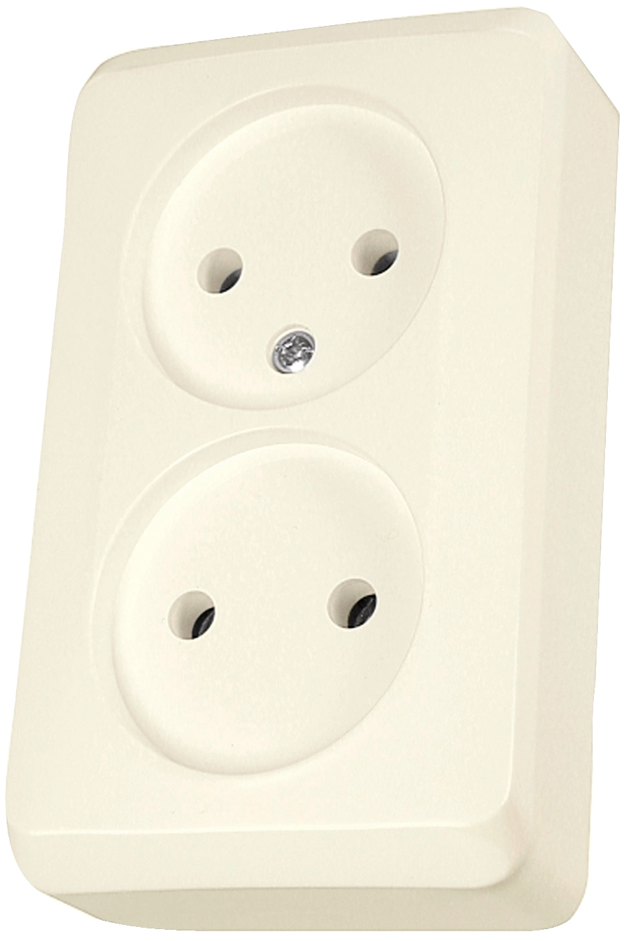 Розетка подвійна без заземлення Schneider Electric Prima Бежева ...