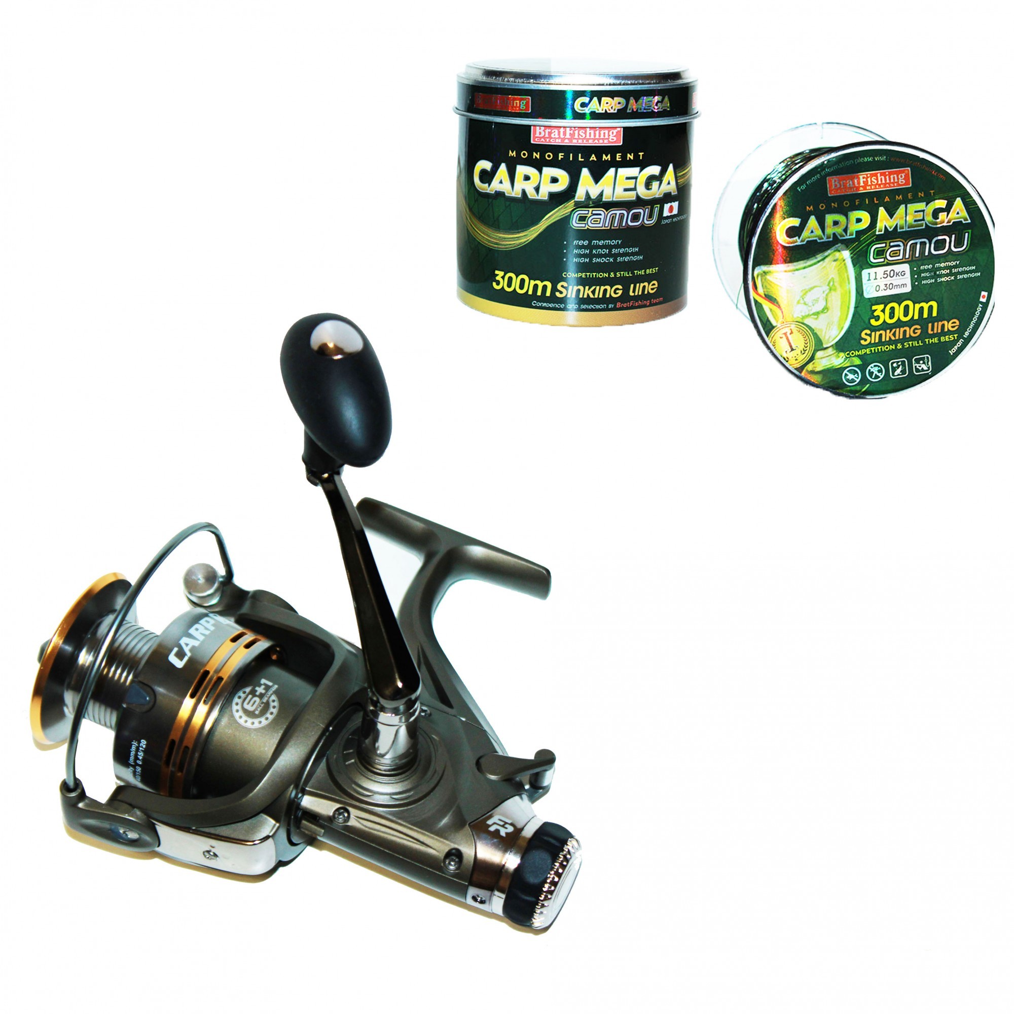 

Катушка Fishing ROI Carp XT 6000 (6+1) с бейтраннером + леска 300 м.