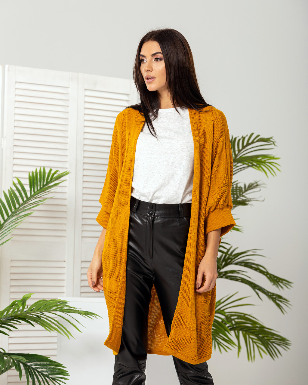 

Кардиган-oversize MEREZHKA Мишка гірчичний, Кардиган-oversize MEREZHKA Мишка гірчичний One Size