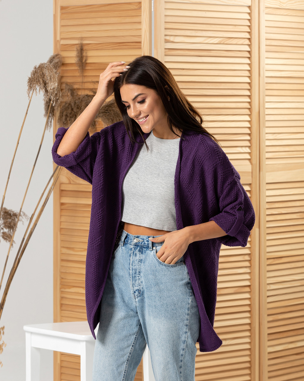 

Кардиган MEREZHKA Fresh сливовий, Кардиган MEREZHKA Fresh сливовий One Size