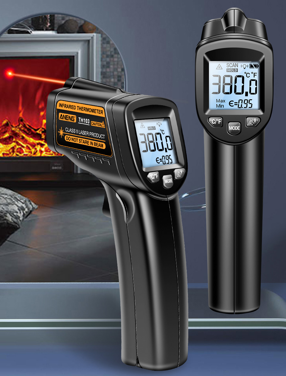 Infrared Thermometer, SURPEER IR5D Digital Temperature Gun -58