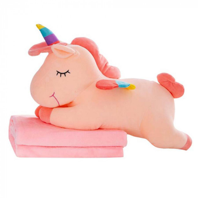 Подушка игрушка Funfur Единорог розовый