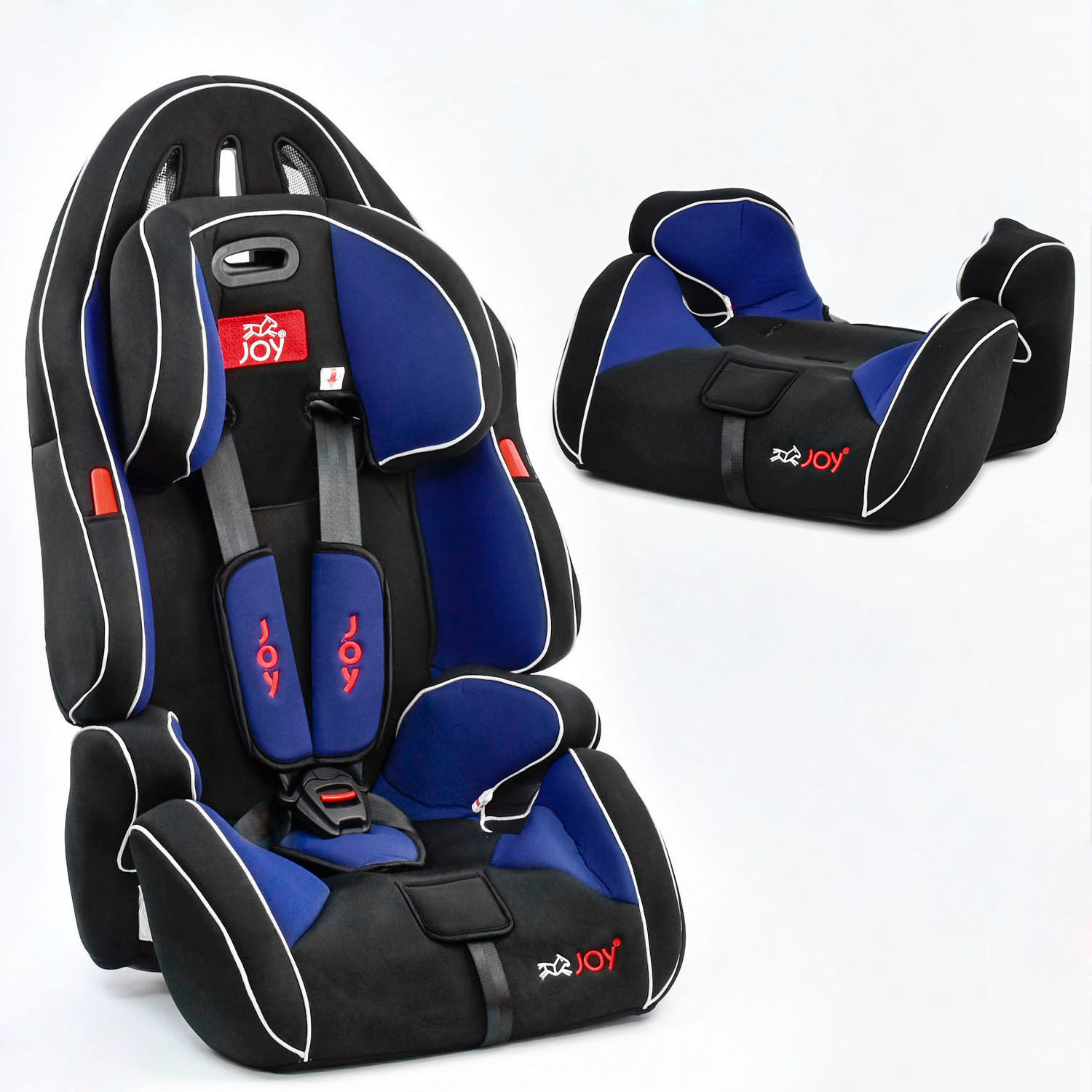 

Автокресло детское универсальное 2020 PREMIUM JOY G2010 (Черный с голубым), группа 1/2/3, (9-36 кг) с бустером