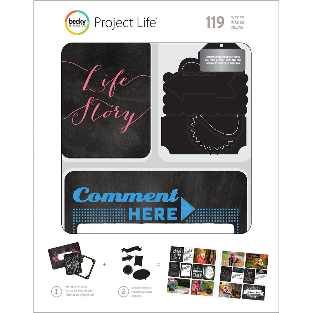 

Набор карточек Project Life Chalk W/Chalkboard Stickers