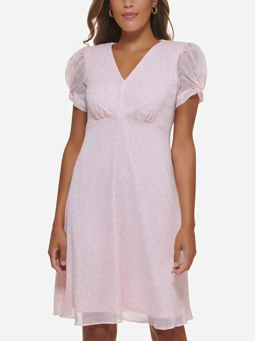 Акция на Сукня міні літня жіноча Calvin Klein 212854392 8 (M) Рожева от Rozetka