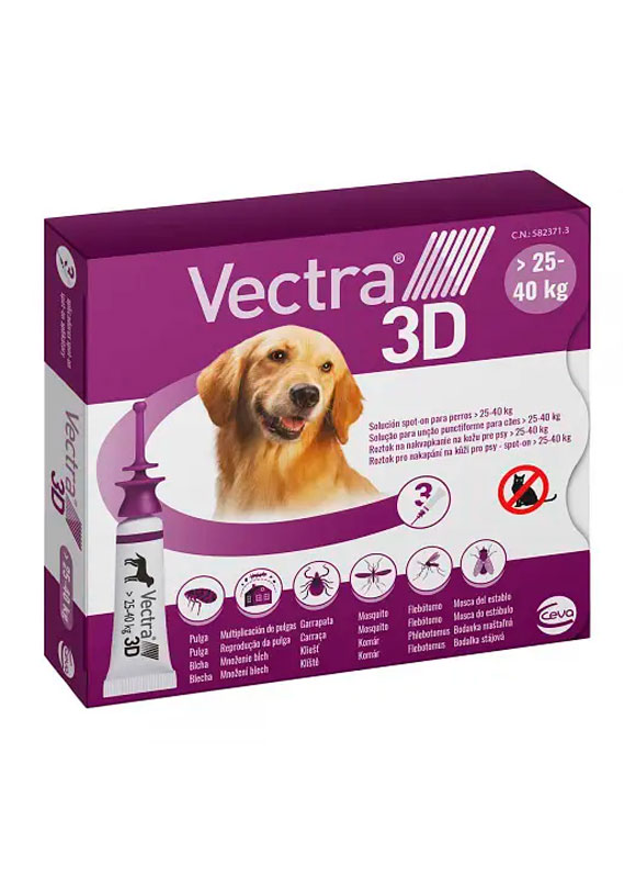 Противопаразитарные капли Vectra 3D (Вектра 3Д) - на холку для собак от ...