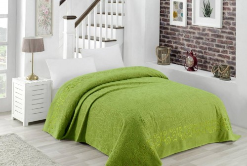 

Простынь махровая Zeron Berma Yesil 150x220 Зеленая