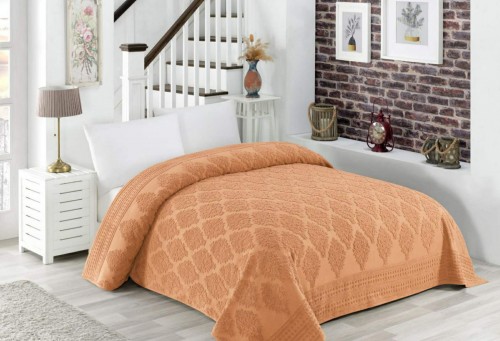 

Простынь махровая Zeron Dewken Somun 150x220 Персиковая