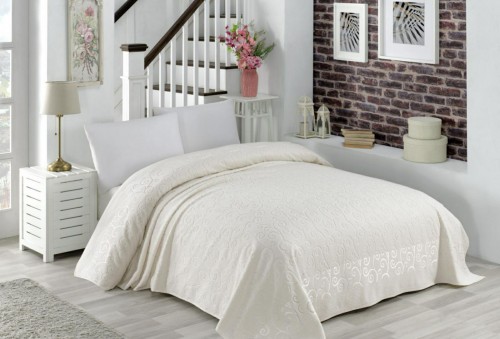 

Простынь махровая Zeron Berma Crem 150x220 Кремовая