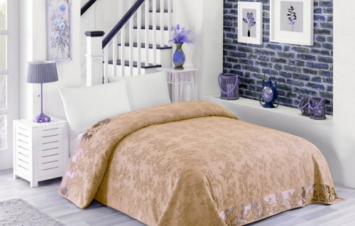 

Простынь махровая Zeron Nazya Bej 150x220 Бежевая