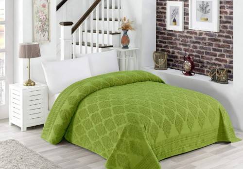 

Простынь махровая Zeron Dewken Yesil 150x220 Зеленая