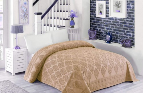 

Простынь махровая Zeron Dewken Bej 150x220 Бежевая
